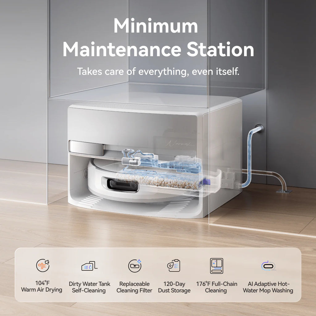 Smart Robot Vacuum and Mop Cleaner – Powerful Suction, Intelligent Navigation & Self-Cleaning Station for Effortless Home Cleaning
