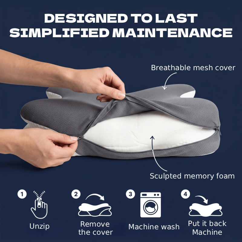 Ergonomic Cervical Pillow – Memory Foam Neck Support Pillow for Better Sleep & Spinal Alignment