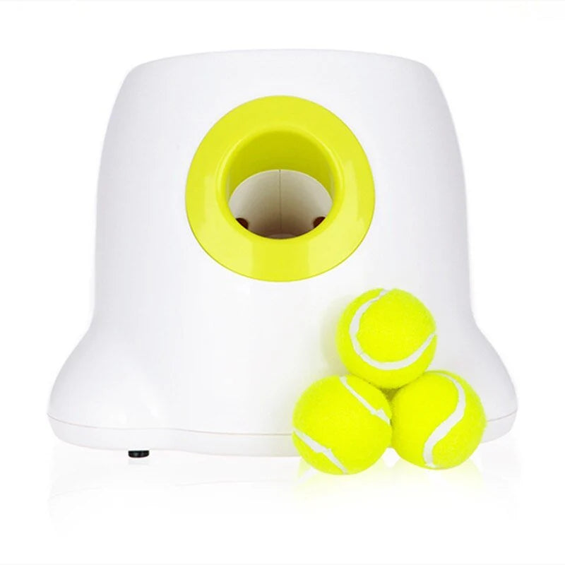 Automatic Dog Ball Launcher, Interactive Tennis Ball Thrower Toy with Adjustable Distance, Self-Loading Design for Indoor & Outdoor Play