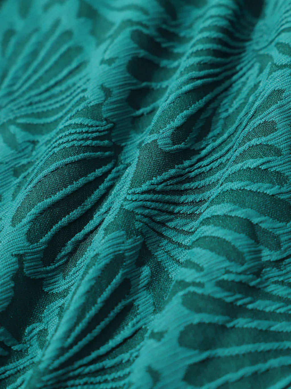 Dark Green Womens Crinkle Textured One Piece Swimsuit