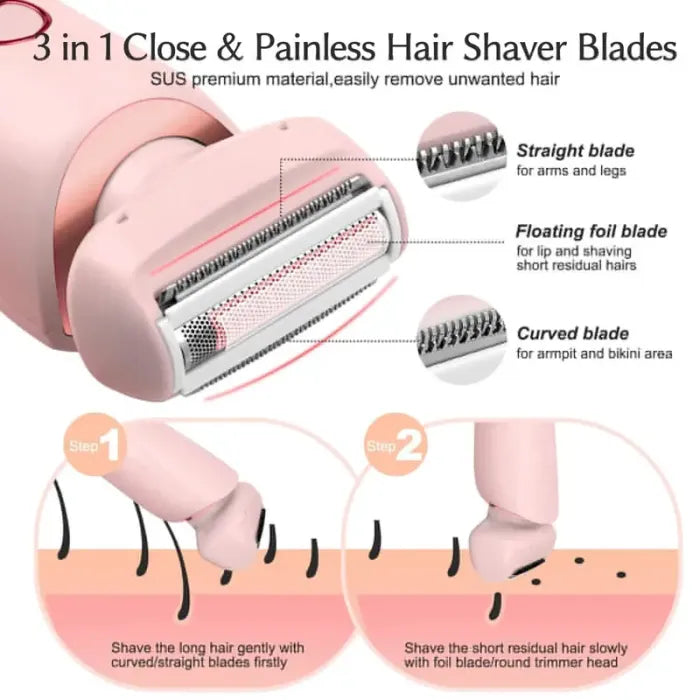 Best Silk Glide Razor, Lady Shaver, Silk Glide Epilator Painless Hair Removal at Home, 2 in 1 Electric Shaver Razors for Women, for Sensitive Skin, Wet & Dry